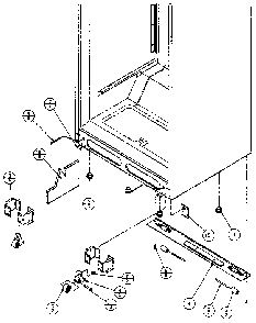 Cabinet Bottom Diagram and Parts List for TX18R-P1158404W  Amana Refrigerator