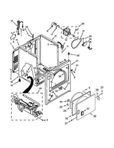 Cabinet Parts Diagram and Parts List for MGDX500BW1  Maytag Dryer