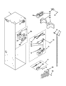 Refrigerator Liner Parts Diagram and Parts List for JS48SEDUDW12  Jenn-Air Refrigerator