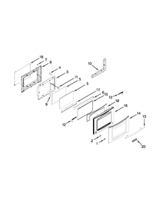 Door Parts Diagram and Parts List for JES9860CAB01  Jenn-Air Range
