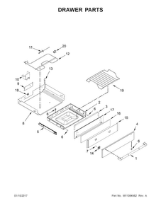 Part Location Diagram of W10541958 Whirlpool PANEL-DRWR