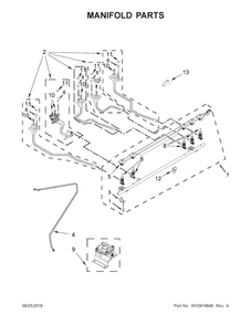 Manifold Parts Diagram and Parts List for JDS1450CDP1  Jenn-Air Range