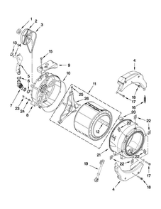 Tub And Basket Parts Diagram and Parts List for MHN30PDBGW0  Maytag Washer