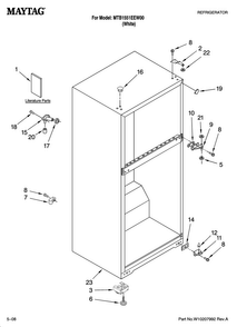 Cabinet Parts Diagram and Parts List for MTB1551EEW00  Maytag Refrigerator