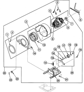 Motor Assy Diagram and Parts List for SDG409QF  Speed Queen Dryer