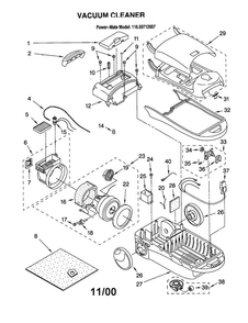 Vacuum Cleaner Diagram and Parts List for 11620712007  Kenmore Canister Vacuum