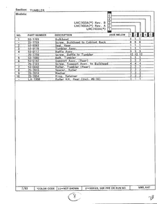Tumbler Page 2 Diagram and Parts List for 7433A  Norge Dryer