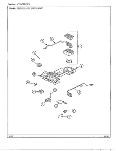 Controls Diagram and Parts List for HMG191470  Admiral Refrigerator