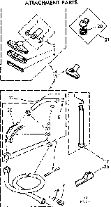 Attachment Parts Diagram and Parts List for 11628871  Kenmore Canister Vacuum