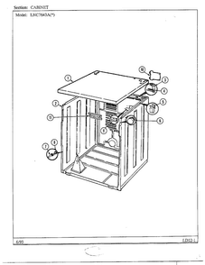 Cabinet Diagram and Parts List for 7643A  Norge Dryer
