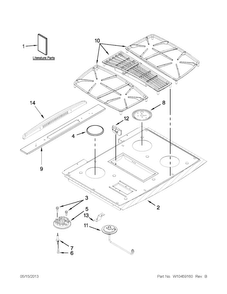 Cooktop Parts Diagram and Parts List for JGS9900CDS02  Jenn-Air Range