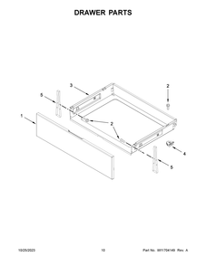 Drawer Parts Diagram and Parts List for YMER7700LZ3  Maytag Range
