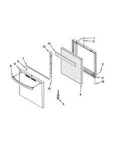 Door Parts Diagram and Parts List for AGP200VDW1  Amana Range