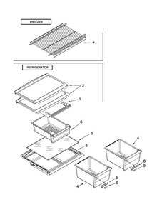 Shelf Parts Diagram and Parts List for A8RXNGFXD00  Amana Refrigerator
