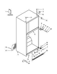 Cabinet Parts Diagram and Parts List for 5MT711BFEH00  Maytag Refrigerator