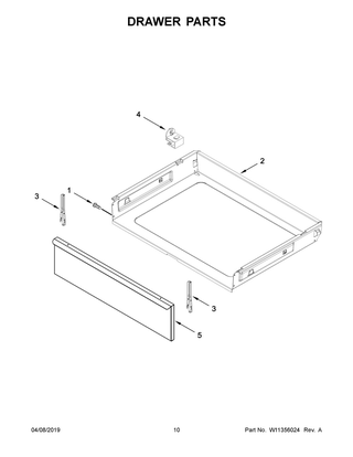 Drawer Parts Diagram and Parts List for YACR4303MFS3  Maytag Range