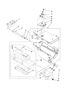 Dispenser Parts Diagram and Parts List for MHWE300VW13  Maytag Washer