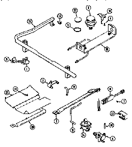 Gas Controls Diagram and Parts List for MGR5730ADL  Maytag Range