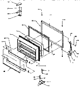 Freezer Door Diagram and Parts List for TS18R2-P1158411W  Amana Refrigerator