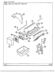 Ice Maker Diagram and Parts List for 211640  Admiral Refrigerator