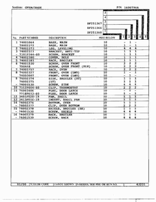Oven/base Page 2 Diagram and Parts List for DF251369  Magic Chef Range