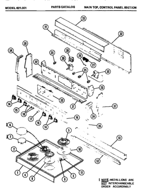 02 - MAIN TOP Diagram and Parts List for 621001  Maytag Microwave