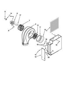 Blower Unit Parts Diagram and Parts List for JED8345ADB16  Jenn-Air Cooktop