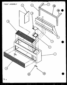 Front Assembly (ptc15300e/p9999722r) (ptc15400e/p9806722r) (ptc15300ec/p9811722r) (ptc15400ec/p9872422r) Diagram and Parts List for PTC12400EC P9872429R Amana Air Conditioner
