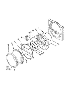 Dryer Door Parts Diagram and Parts List for MLE20PDBZW1  Maytag Washer Dryer Combo