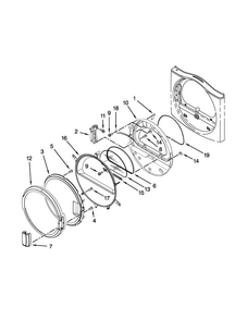 Dryer Door Parts Diagram and Parts List for MLE20PNAGW0  Maytag Washer Dryer Combo
