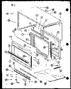 Door Diagram and Parts List for CRR-7B P74364-4M Amana Microwave