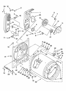 Bulkhead Parts Diagram and Parts List for NGD4800VQ0  Amana Dryer
