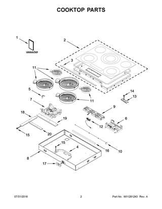 Cooktop Parts Diagram and Parts List for JEC4536HB00  Maytag Cooktop
