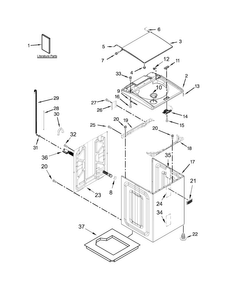 Top And Cabinet Parts Diagram and Parts List for MVWB835DW0  Maytag Washer