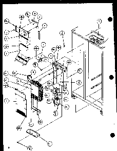 Evaporator And Air Handling Diagram and Parts List for SLD25M2G-P1121107WG  Amana Refrigerator