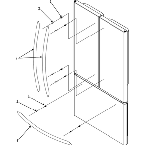 Handles & Trim Diagram and Parts List for AFF2534FEB1  Amana Refrigerator