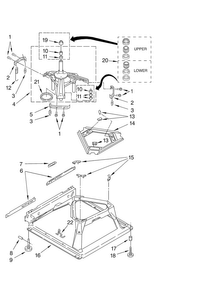 Machine Base Parts Diagram and Parts List for 3RATW3005TQ1  Admiral Washer