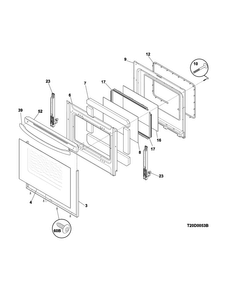 Door Diagram and Parts List for CRE3860QWA  Crosley Range