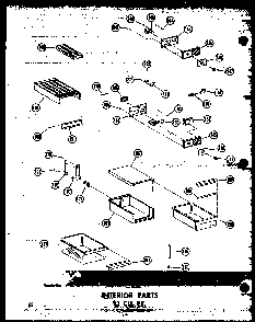 Interior Parts 23 Cu. Ft. Diagram and Parts List for T16W-P60303-8W  Amana Refrigerator
