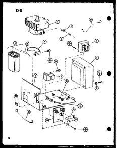 Transformer/magnetron Diagram and Parts List for MVH-9T P75409-5M Amana Microwave