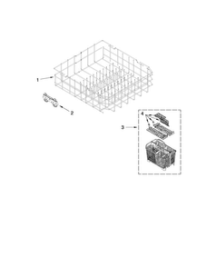 Lower Rack Parts Diagram and Parts List for MDBH979AWS4  Maytag Dishwasher