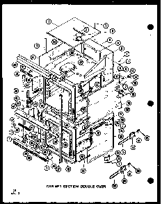 Cabinet Section Double Oven Diagram and Parts List for AO-27DB-P85547-4S  Amana Wall Oven