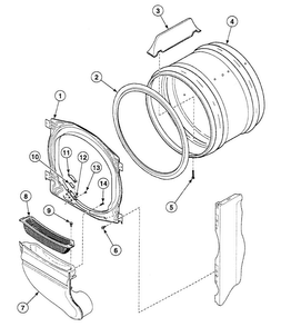 Drum Assy Diagram and Parts List for SSGB19LJ  Speed Queen Dryer