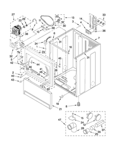 Cabinet Parts Diagram and Parts List for MEDX700XW0  Maytag Dryer