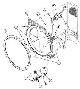 Roller Assy Diagram and Parts List for SSET17QF1500  Speed Queen Dryer