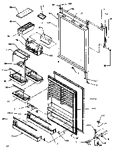 Refrigerator Door Assembly Diagram and Parts List for TG18R3L-P1181711WL  Amana Refrigerator