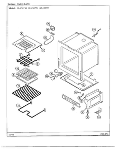 Oven/base Diagram and Parts List for 68-456750  Magic Chef Range