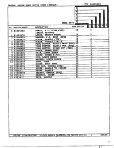 Fresh Food Outer Door Page 2 Diagram and Parts List for HMG211496  Admiral Refrigerator
