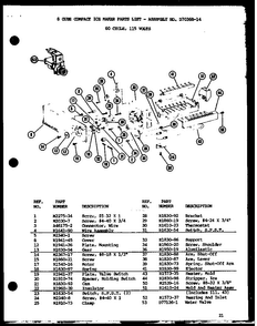 8 Cube Compact Ice Maker Diagram and Parts List for SLI22F1-L-P7700009WL  Amana Refrigerator