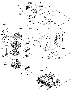 Freezer Shelves And Light Diagram and Parts List for SRD327S3W-P1307105WW  Amana Refrigerator